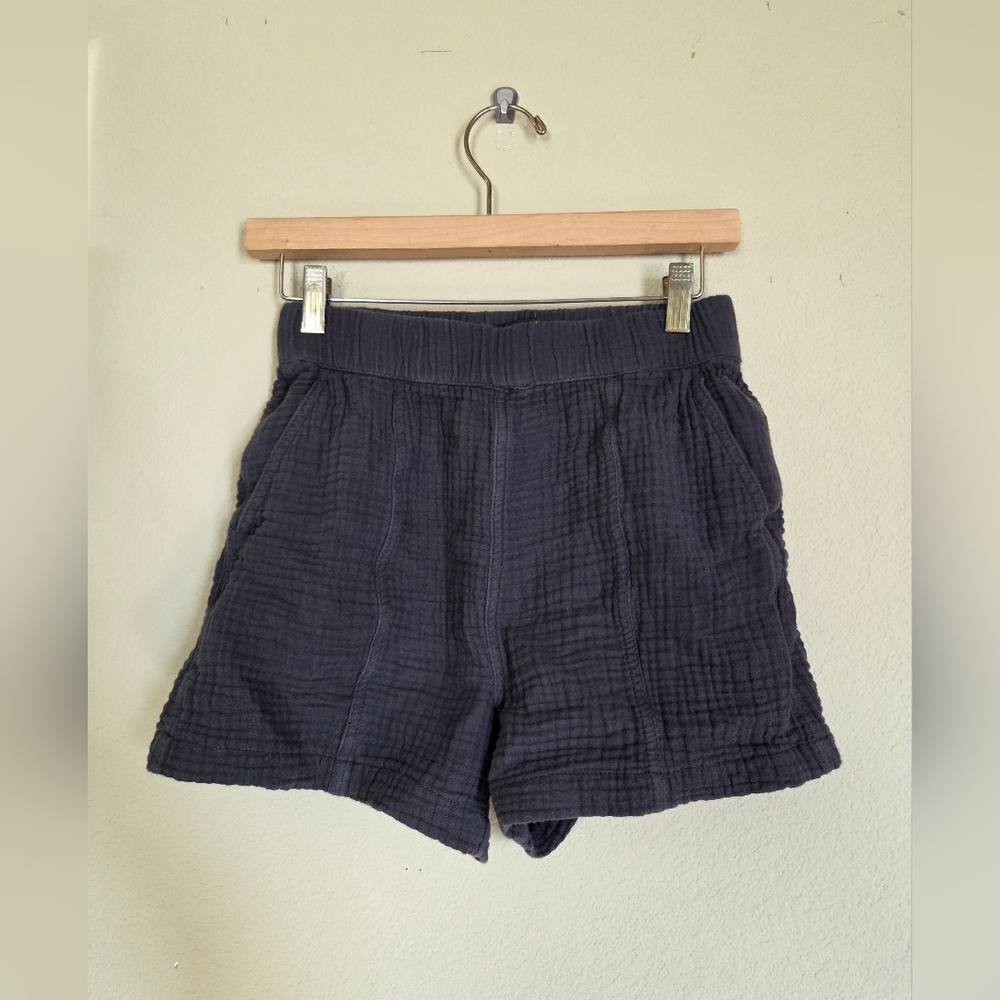 Madewell Gray Seersucker Cotton Shorts Coastal
